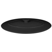 RAK Porcelain CFOD44BKLD Chef's Fusion 14 5/8 inch Volcano Black Oval Porcelain Lid - 3/Case