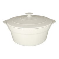 RAK Porcelain Chef's Fusion 155.6 oz. Sand White Round Porcelain Cocotte with Lid