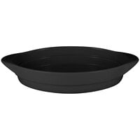 RAK Porcelain CFOD37BKBD Chef's Fusion 11 13/16 inch Volcano Black Oval Serving Dish - 3/Case