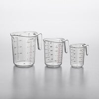 Choice 3-Piece Clear Polycarbonate Measuring Cup Set