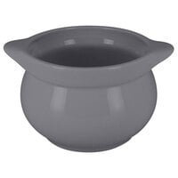 RAK Porcelain CFST10GYBD Chef's Fusion 15.2 oz. Stone Gray Round Porcelain Tureen - 2/Case
