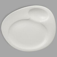 RAK Porcelain NFNBFP32WH Neo Fusion 12 9/16" Sand White 2-Basin Porcelain Plate - 6/Case