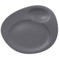 RAK Porcelain NFNBFP32GY Neo Fusion 12 9/16 inch Stone Gray 2-Basin Porcelain Plate - 6/Case