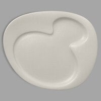 RAK Porcelain NFNBFP24WH Neo Fusion 9 7/16" Sand White 2-Basin Porcelain Plate - 12/Case
