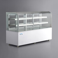 Avantco BCD-72 72 inch Curved Glass White Dry Bakery Display Case