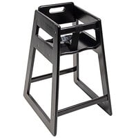 CSL 900BL-KD Youngstar Ready-to-Assemble Stacking Restaurant Wood High Chair with Black Finish