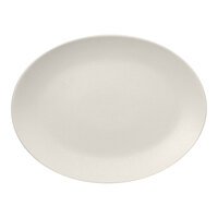 RAK Porcelain Neo Fusion 14 3/16" x 10 5/8" Sand White Porcelain Oval Coupe Platter - 6/Case