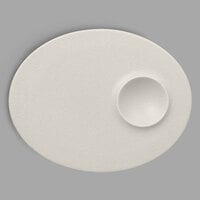 RAK Porcelain NFMROP18WH Neo Fusion 7 1/8" Sand White Porcelain Oval Plate - 12/Case