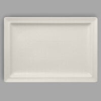 RAK Porcelain NFCLRP33WH Neo Fusion 13 inch x 9 1/16 inch Sand White Porcelain Rectangular Flat Plate - 6/Case