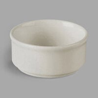 RAK Porcelain NFBABR02WH Neo Fusion 3.4 oz. Sand White Stackable Porcelain Ramekin - 12/Case