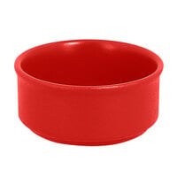 RAK Porcelain NFBABR02BR Neo Fusion 3.4 oz. Ember Red Stackable Porcelain Ramekin - 12/Case