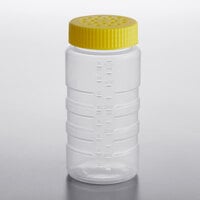 Vollrath 4961-1308 Traex® Dripcut® 16 oz. Polyethylene Shaker / Dredge with Large-Hole Yellow Lid