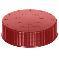Vollrath 4902-02 Traex® Dripcut® Red Wide Mouth Storage Shaker / Dredge Lid with Date Indicator