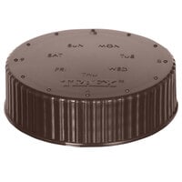 Vollrath 4902-01 Traex® Dripcut® Brown Wide Mouth Storage Shaker / Dredge Lid with Date Indicator