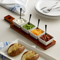 Acopa Dual-Sided Flight Paddle with Square Tasting Bowls - 3/Case