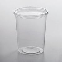 Choice 32 oz. Microwavable Contact Translucent Round Deli Container and Lid Combo Pack - 250/Case