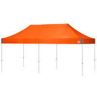 E-Z Up EC3STL20KFWHTSO Eclipse Instant Shelter 10' x 20' Steel Orange Canopy with White Frame