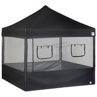 E-Z Up SPFM104TCBK 10' Food Booth Black Mesh Sidewall   - 4/Set