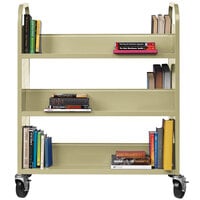Hirsh Industries 21785 38 inch x 18 inch x 46 1/4 inch Putty 6-Shelf Book Cart