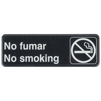 Tablecraft 394589 No Fumar / No Smoking Sign - Black and White, 9" x 3"