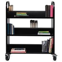 Hirsh Industries 21786 38 inch x 18 inch x 46 1/4 inch Black 6-Shelf Book Cart