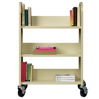 Hirsh Industries 21788 30 3/4 inch x 13 inch x 46 1/4 inch Putty 3-Shelf Book Cart