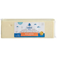 Dinner Bell Creamery 5 lb. White Mild Cheddar Cheese - 2/Case