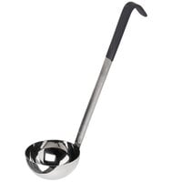 Vollrath 4981220 Jacob's Pride 12 oz. One-Piece Stainless Steel Ladle with Black Kool-Touch® Handle