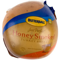 Butterball Just Perfect 9 lb. Honey Smoked Skinless Turkey Breast - 2/Case