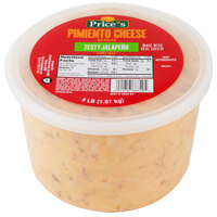 Price's Zesty Jalapeno Pimiento Cheese Spread 4 lb. Tub - 4/Case