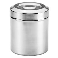 Focus Hospitality Basic Collection Polished Stainless Steel Round Cotton Storage Container