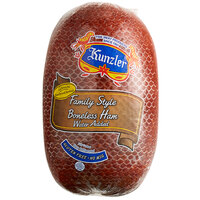 Kunzler 11 lb. Shankless Skinless Cooked Ham - 3/Case