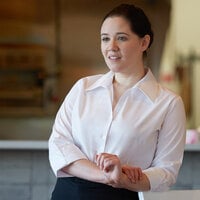 Henry Segal Women's Customizable White 3/4 Sleeve V-Neck Button-Down Dress Shirt - 2XS