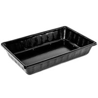 Black Wicker-Look Plastic Basket with Holes - 18 inch x 12 inch x 3 inch
