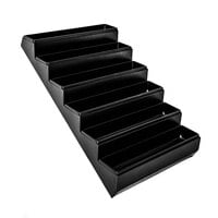Black Plastic 6-Step Produce Display Riser with Removable Pans - 41 inch x 23 1/2 inch