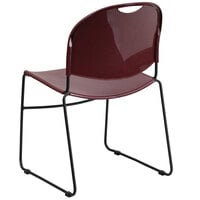 Flash Furniture RUT-188-BY-GG Hercules Series Burgundy Ultra-Compact Stack Chair with Black Frame
