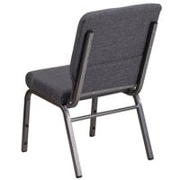 Flash Furniture FD-CH02185-SV-DKGY-GG Hercules Series Dark Gray Stacking Church Chair with Silver Vein Frame