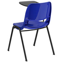 Flash Furniture RUT-EO1-BL-RTAB-GG Blue Ergonomic Shell Chair with Right Handed Flip-Up Tablet Arm