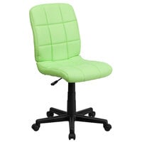 Flash Furniture GO-1691-1-GREEN-GG Mid-Back Green Quilted Vinyl Office Chair / Task Chair