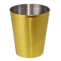 Focus Hospitality Cairo Collection 9 Qt. Gold Stainless Steel Round Wastebasket