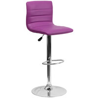 Flash Furniture CH-92023-1-PUR-GG Purple Vinyl Contemporary Adjustable Height Barstool