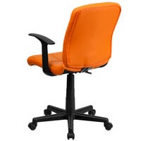 Flash Furniture GO-1691-1-ORG-A-GG Mid-Back Orange Quilted Vinyl Office Chair / Task Chair with Arms