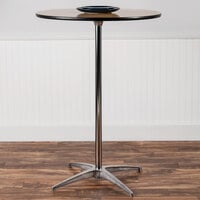 Flash Furniture Lars 30 inch Round Birchwood Cocktail Table with 30 inch / 42 inch Columns