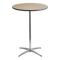 Flash Furniture Lars 30" Round Birchwood Cocktail Table with 30" / 42" Columns