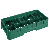 Cambro 10HS434119 Sherwood Green Camrack 10 Compartment 5 1/4" Half Size Glass Rack