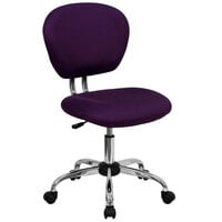 Flash Furniture H-2376-F-PUR-GG Mid-Back Purple Mesh Office Chair with Chrome Base