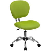 Flash Furniture H-2376-F-GN-GG Mid-Back Apple Green Mesh Office Chair with Chrome Base