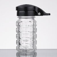 Tablecraft 163MPBK 1.5 oz. Glass Shaker with Black Moisture Proof ABS Top   - 24/Case