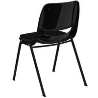 Flash Furniture RUT-EO1-01-PAD-GG Hercules Series Black Ergonomic Shell Stack Chair with Padded Seat and Back