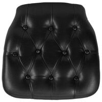 Flash Furniture SZ-TUFT-BLACK-GG Black Hard Vinyl Tufted Chiavari Chair Cushion - 1 1/2 inch Thick